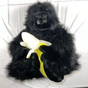 Kids of America Corp Oversized Black Gorilla Plush Banana Super Clean 24” tall